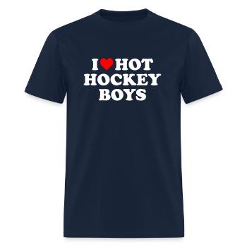 I Love Hot Hockey - Men's T-Shirt - navy - Front - Jose (178cm)