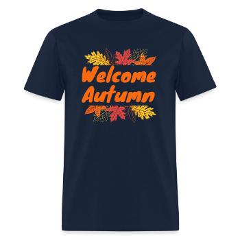 Bienvenue Automne - T-shirt Homme - marine - Devant - Jose (178cm)