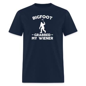Bigfoot Grabbed My Wiener - Men's T-Shirt - navy - Front - Jose (178cm)