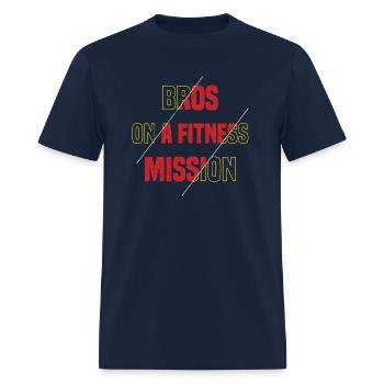 BROS ON A FITNESS MISSION T-SHIRT - Men's T-Shirt - navy - Front - Jose (178cm)