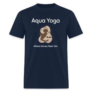 Aqua Yoga : où les vagues rencontrent le zen - T-shirt Homme - marine - Devant - Jose (178cm)