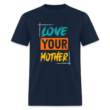 [ mother love related ] premium quality t shirt - Men's T-Shirt - navy - Front - Jose (178cm)