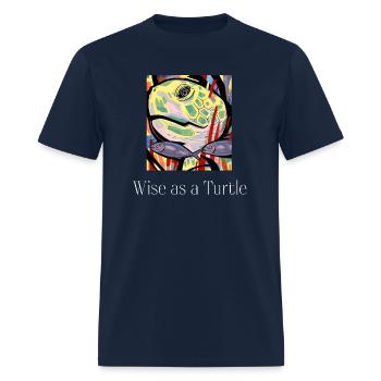 WISE AS A TURTLE ART DESIGN - Men's T-Shirt - navy - Front - Jose (178cm)