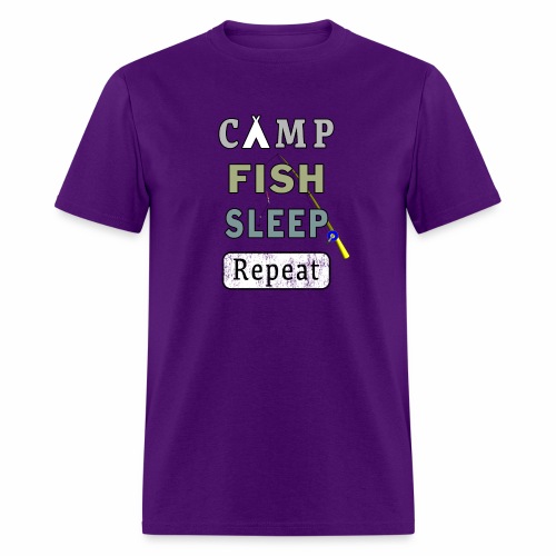 Camp Fish Sleep Repeat Campground Charter Slumber. - Men's T-Shirt
