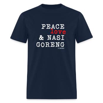 Peace Love and Nasi Goreng - Men's T-Shirt - navy - Front - Jose (178cm)
