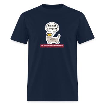 Funny Cat Arrogant - Men's T-Shirt - navy - Front - Jose (178cm)