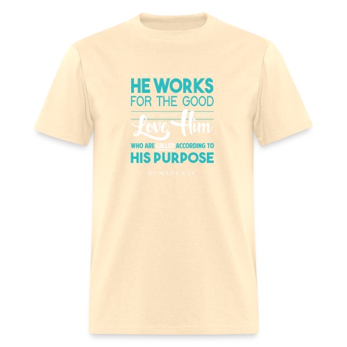 Romans 8:28 God works for the good - Men's T-Shirt