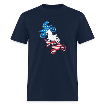 Dirt Bike Rider Blue White Red - Men's T-Shirt - navy - Front - Jose (178cm)