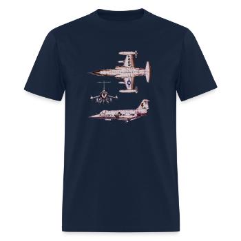 Retro USAF Jet Silhouettes - Men's T-Shirt - navy - Front - Jose (178cm)