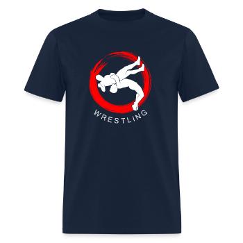 WRESTLING GRAPPLING SLAM BADGE - Men's T-Shirt - navy - Front - Jose (178cm)