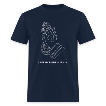 Faith in Jesus Praying Hands Design - Men's T-Shirt - navy - Front - Jose (178cm)