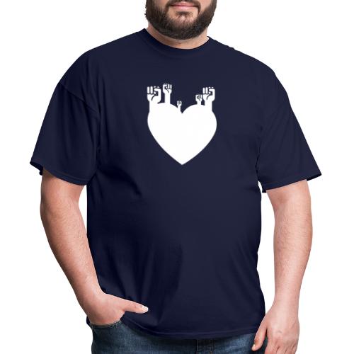 Fist Heart Wht - Men's T-Shirt