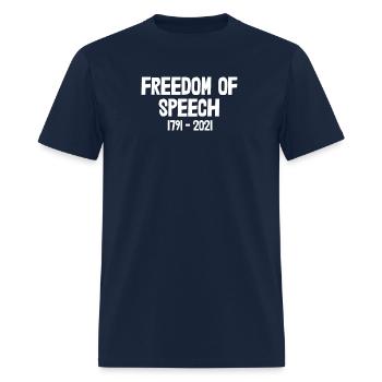 First Amendment Freedom Of Speech 1791-2021 - Men's T-Shirt - navy - Front - Jose (178cm)