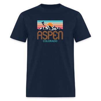 Aspen Colorado Ski Vacation Skiing - Men's T-Shirt - navy - Front - Jose (178cm)