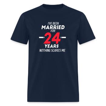 24 Years Married Funny Couple Anniversary Husband - Men's T-Shirt - navy - Front - Jose (178cm)