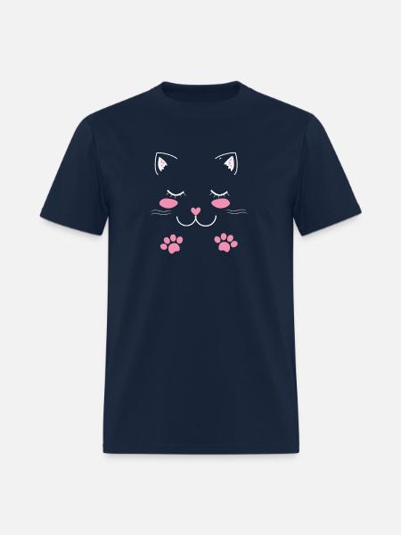 Adorable cat face - Men's T-Shirt - navy