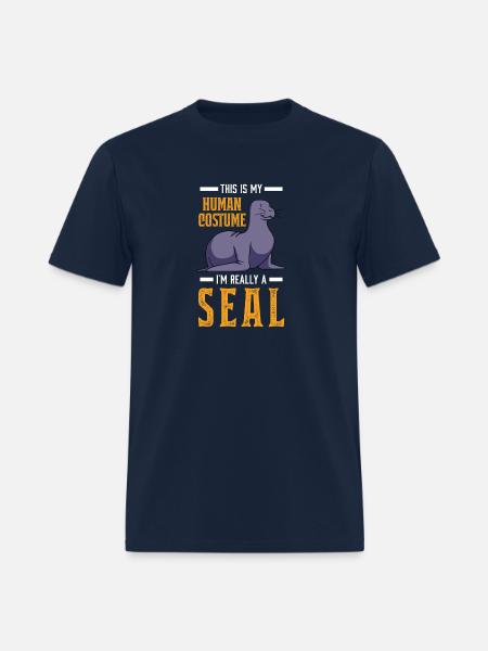 Seal Human Costume Halloween Sea Lion - Men's T-Shirt - navy