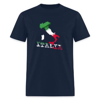 Map Of Italy In National Flag And Abstract Written - Men's T-Shirt - navy - Front - Jose (178cm)
