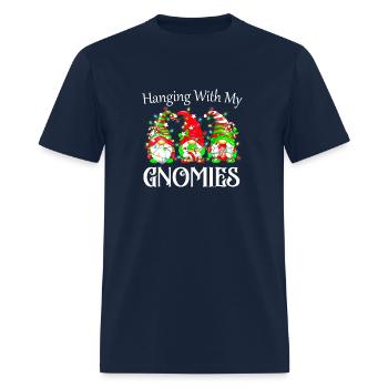 Funny Christmas Gnome Hanging With My Gnomies Fami - Men's T-Shirt - navy - Front - Jose (178cm)