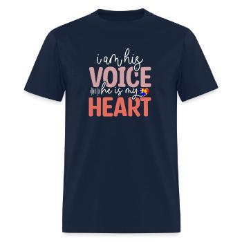 He is my heart Autism Shirts - Men's T-Shirt - navy - Front - Jose (178cm)