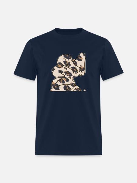 cheetah print scrunchie - Men's T-Shirt - navy