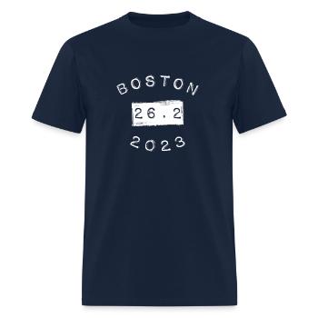 Boston 2023 Marathon - Men's T-Shirt - navy - Front - Jose (178cm)