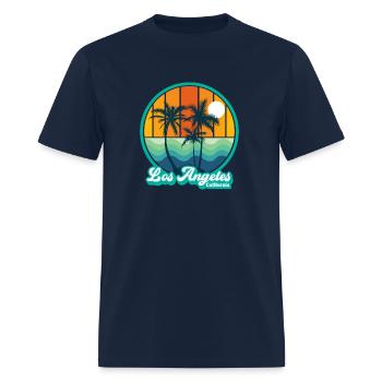 Los Angeles California Summer 90S Beach - Men's T-Shirt - navy - Front - Jose (178cm)