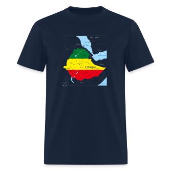 Ethiopia Map Ethiopian Habesha Flag Location And P - Men's T-Shirt - navy - Front - Jose (178cm)