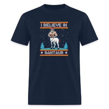 I Believe In Santaur Santa Centaur - Men's T-Shirt - navy - Front - Jose (178cm)