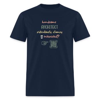 Handsome Architect & Ridiculously Clumsy T-Shirt | - Men's T-Shirt - navy - Front - Jose (178cm)