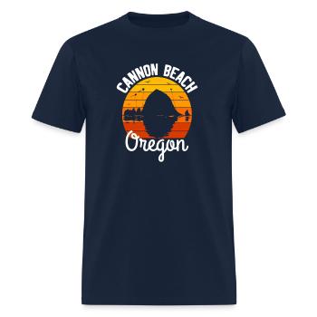 Sunset Haystack Rock Cannon Beach - Men's T-Shirt - navy - Front - Jose (178cm)