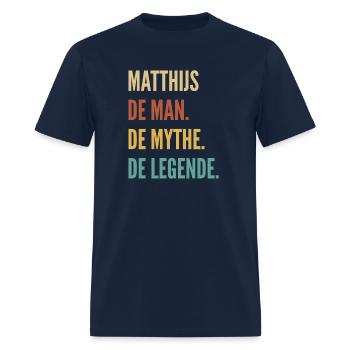 Dutch First Name Matthijs - Men's T-Shirt - navy - Front - Jose (178cm)