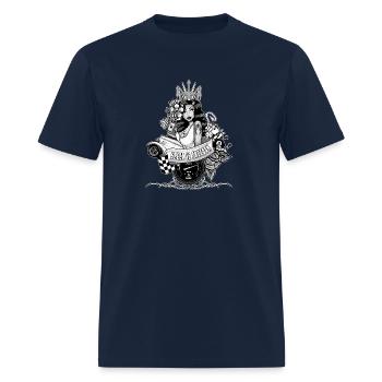 Pin up, Hot rod and Speedometer, black and white - Men's T-Shirt - navy - Front - Jose (178cm)