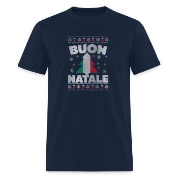 Buon Natale Italien Laid Pour Et - T-shirt Homme - marine - Devant - Jose (178cm)