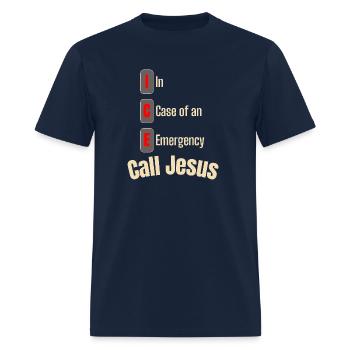 ICE In Case of an emergency call Jesus - Men's T-Shirt - navy - Front - Jose (178cm)