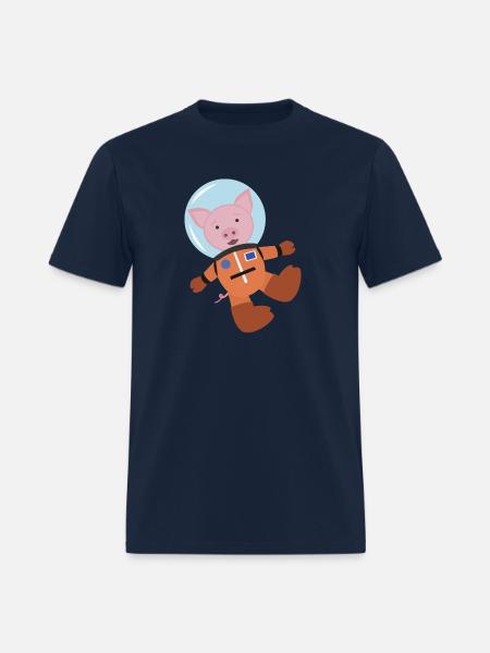 Pig In Space Suit - Men's T-Shirt - navy