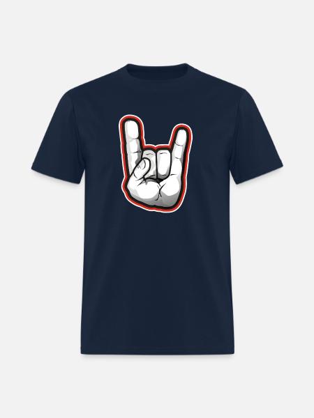 Heavy Metal Devil Horns - for the Metalhead - Men's T-Shirt - navy