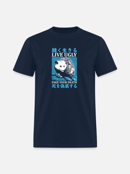 Live Ugly Japanese Opossum - Men's T-Shirt - navy