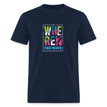 where the truth - Men's T-Shirt - navy - Front - Jose (178cm)