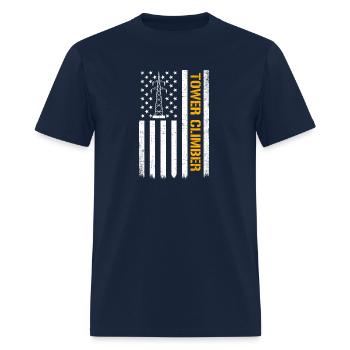 tower climber american flag, tower climber - Men's T-Shirt - navy - Front - Jose (178cm)