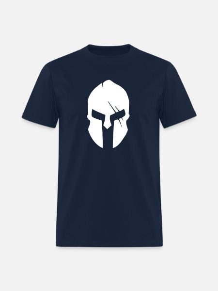 spartan helmet white - Men's T-Shirt - navy