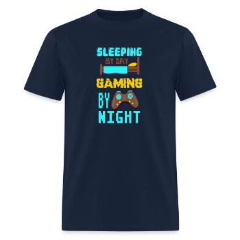 Sleeping By Day Gaming By Night - Men's T-Shirt - navy - Front - Jose (178cm)