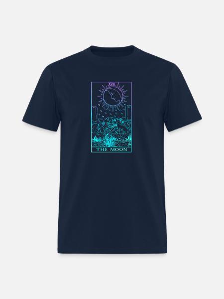 The Moon Tarot Card Rider Waite Witchy - Men's T-Shirt - navy
