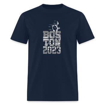 2 Sided Boston 2023 Marathon Training In - Men's T-Shirt - navy - Front - Jose (178cm)