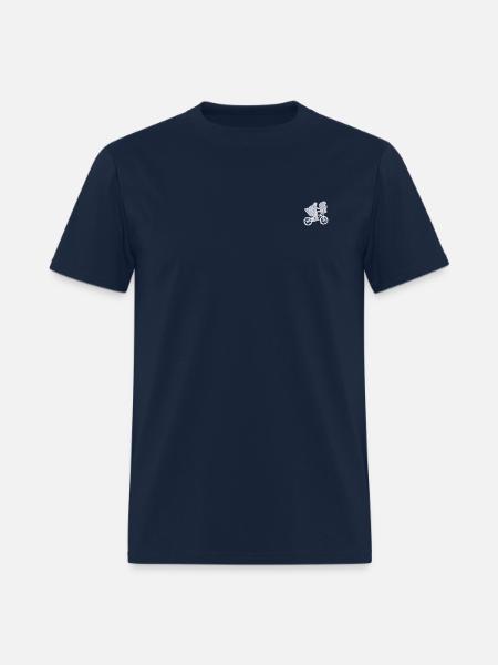 E.T. In The Bike Basket Embroidered Design - Men's T-Shirt - navy