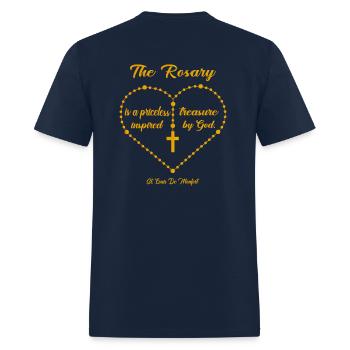 The Rosary is a priceless treasure inspired by God - Men's T-Shirt - navy - Back - Jose (178cm)