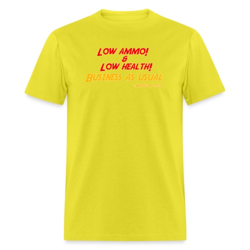 Low ammo & Low health + Logo - Men's T-Shirt
