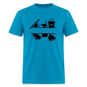 Cleaning tools logo transparent with bar - Men's T-Shirt - turquoise - Front - Jose (178cm)