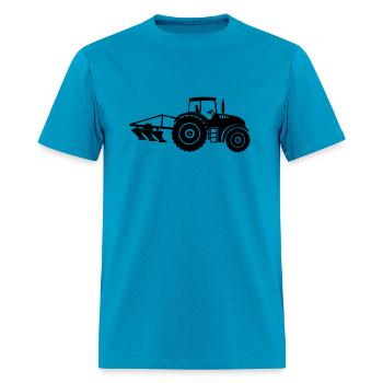 Tractor with plow - Men's T-Shirt - turquoise - Front - Jose (178cm)