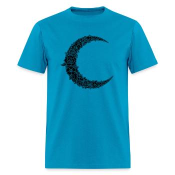 Floral Crescent Moon - Men's T-Shirt - turquoise - Front - Jose (178cm)